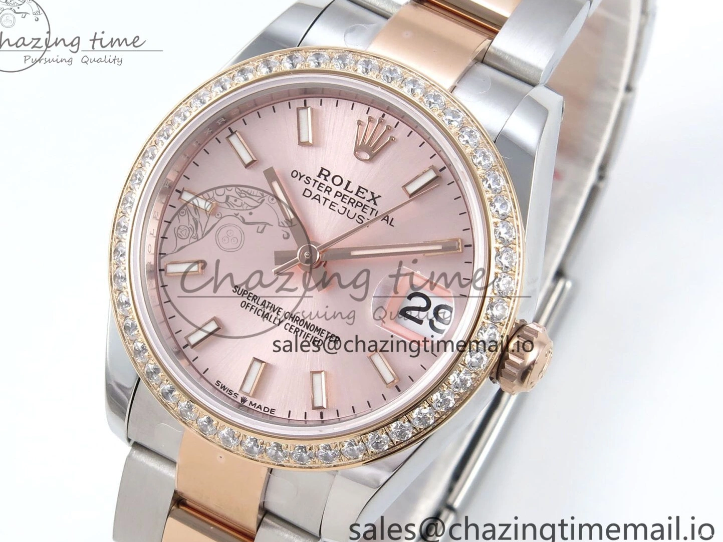 904L 2688 Oyster Dial RG Bracelet Steel SS 278381RBR DateJust Stick Diamonds RG Edition ETA on ARF 31 Bezel 1:1 Best 0415